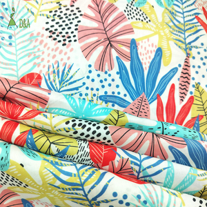 Tela de Algodón 100% Orgánica y Ecológica, Ligera, con Estampado de Hojas Tropicales, para Camisas de Verano para Niños y Niñas, MOQ Bajo - Product Image 2