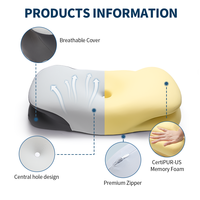 Oreiller de sommeil latéral orthopédique ergonomique oreiller de sommeil pour l'estomac cervical mousse à mémoire de forme et taie d'oreiller amovible