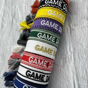 Braccialetto personalizzato con ricamo personalizzato per il giorno del gioco braccialetto con nappe della squadra della scuola universitaria braccialetto con lettere personalizzate - Product Image 2