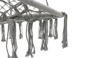 Kursi ayunan gantung Macrame abu-abu Modern, tali katun anyaman ruang tamu dalam dan luar ruangan untuk kamar tidur dan taman, penggunaan teras - Product Image 3