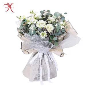 48 cm x 5 yards Polyester vải bố lưới cuộn cho hoa tươi gói Nguồn cung cấp bán buôn hoa gói lưới Hàn Quốc - Product Image 5