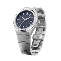 Reloj Mecánico Automático de Lujo para Hombre, con Cristal, Puntero, Correa de Acero Inoxidable, Movimiento SEIKO, Diseño Elegante y Moderno