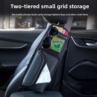 Nouvelle boîte à mouchoirs en cuir pour voiture, support multifonctionnel pour siège latéral, sac de rangement, large sélection d'accessoires décoratifs pour voiture