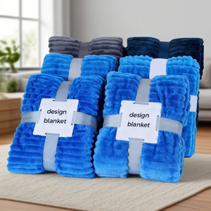 Cao Cấp Tùy Chỉnh Chăn Logo Mềm Flannel Lông Cừu Dày Màu Rắn Thiết Kế Đồng Bằng Fluffy Sọc Ném Chăn Cho Trang Trí Nội Thất - Product Image 1