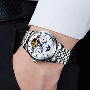 Reloj Mecánico Automático de Lujo para Hombre, Esqueleto, Fecha Automática, Luminoso, Resistente al Agua, Cronógrafo, Ancho de Correa de 20 mm, Esfera con Indicadores - Product Image 4