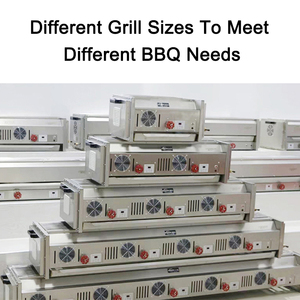 Lò nướng BBQ không khói bằng thép không gỉ chuyên nghiệp thương mại HOUSHAN A8 Series 4 điều khiển, sử dụng gas LPG/khí tự nhiên, nhiệt độ cao - Product Image 5