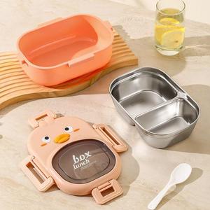 Boîte à lunch isotherme en acier inoxydable <span class=keywords><strong>de</strong></span> 900 ml, durable, motif dessin animé, pour enfants, compatible micro-ondes, avec couverts, pour l'école - Product Image 4