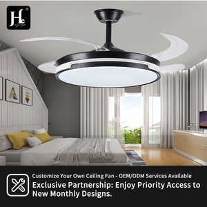 Modern Simple Living Integrated LED <b>Fan</b> Lamp Iron Body with DC Motor Invisible Hanging <b>Fan</b> Lamp for Dining and <b>Bedroom</b> - Product Image 6