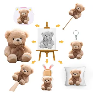 Urso de pelúcia personalizado por atacado, ursinho de pelúcia de brinquedo macio de natal