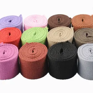 GINYI Factory Wholesale 1.5mm Thickness 20mm 25mm 32mm 38mm 50mm Heavy 100% Multi Color Organic Cotton Canvas Webbing