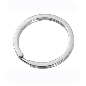 Stainless Steel Key Rings 25mm Round Split Key Rings for Keychains Flat Ring for Keys