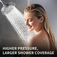 Ensemble de douche pluie encastré OEM personnalisé de 5 pouces, en ABS nickel brossé, certifié CUPC, 1,75 GPM, multifonction, style américain, circulaire