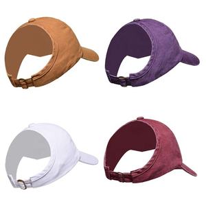 Casquette de baseball en jean délavé à l'acide couleurs vintage casquette de baseball pour hommes demi-coton dos ouvert <span class=keywords><strong>Afro</strong></span> bouffée imprimé léopard chapeau rafraîchissant de soleil sportif - Product Image 1