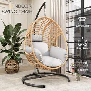 Dwoo Extérieur Intérieur Moderne Patio Balançoire Surdimensionné Loisirs Suspendu Hamac Oeuf <span class=keywords><strong>Chaise</strong></span> avec Support - Product Image 4