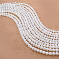 Collier de perles d'eau douce naturelles blanches rondes parfaites 5A, 3-4 mm, 40 cm, perles en vrac pour la fabrication de bijoux faits à la main