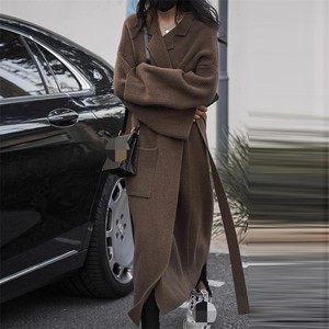 Autumn/Winter Women's Long <b>Cardigan</b> <b>Sweater</b> Long-sleeved Knitted Coat Fashion - Product Image 3