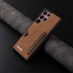 Étui de téléphone en cuir PU rétro avec porte-cartes pour <span class=keywords><strong>Samsung</strong></span> S26 S25 S24 S23 Ultra S22 S21 FE <span class=keywords><strong>Note</strong></span> <span class=keywords><strong>20</strong></span> Ultra, étui de téléphone avec fente pour carte - Product Image 1