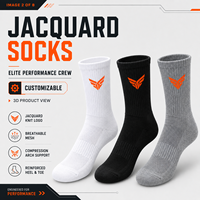 Chaussettes de sport en coton mi-mollet avec impression de logo personnalisée, respirantes et anti-odeur pour l'entraînement des équipes sportives