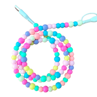 Kabel Pengisi Daya USB 2 in 1 Unik dengan Desain Perhiasan, Berhiaskan Mutiara & Warna-warni, Panjang 1M untuk Ponsel & Komputer