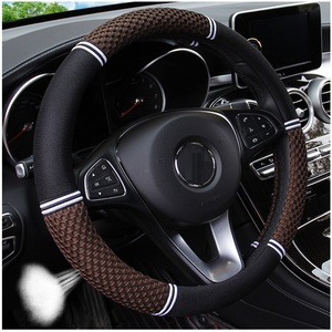 Buena Calidad De fábrica directamente de verano tela de seda de hielo antideslizante cubierta de volante de coche de cuero, cubierta de bocina de volante de coche SRS - Product Image 3