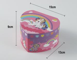 <span class=keywords><strong>Boîte</strong></span> <span class=keywords><strong>à</strong></span> musique <span class=keywords><strong>à</strong></span> manivelle de marque Yiyu, très demandée, en forme de cœur de licorne en papier, avec miroir, durée sonore de 30 secondes, pour rangement de <span class=keywords><strong>bijoux</strong></span> - Product Image 2