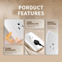 Panneau ignifuge PC élégant Prise standard sud-américaine à double 3 pôles Prises fiables sûres pour la maison 115-250V ~ 15A/16A