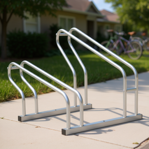 Support de vélo autoportant pour 2 vélos en acier galvanisé avec revêtement en poudre argenté D0100H5G0NP - Product Image 2