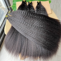 Extensions de cheveux humains vierges bruts de qualité supérieure 12A 15A 100% non traités, cheveux péruviens raides crépus, double trame, paquet de cheveux humains