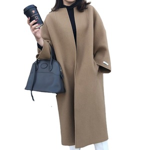 Manteau de tempérament Long de Style littéraire, veste droite de couleur unie à la mode, automne et hiver, vente en gros, <span class=keywords><strong>2022</strong></span> - Product Image 6