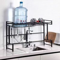 Égouttoir à vaisselle en métal pour évier de cuisine, organisateur de rangement pour armoire avec étagères en acier au carbone