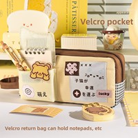 Trousse à crayons japonaise mignonne multifonctionnelle en toile grande capacité pour étudiants, sac de papeterie Kawaii Chat, vente en gros
