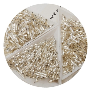 10 g / Sachet Vente en gros Perles spirales en verre tube dorées et argentées avec doublure argentée pour bracelets, boucles d'oreilles, couture, bijoux DIY et artisanat - Product Image 3