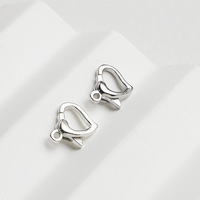 Fermoir en argent sterling S925 plaqué or / Fermoir en forme de cœur, connecteur polyvalent DIY pour colliers et bracelets