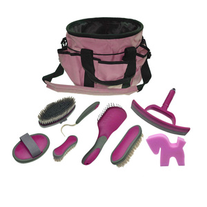 Kit de toilettage pour chevaux pour produits de soins pour chevaux Ensemble de brosses pour le nettoyage quotidien de l'équipement d'équitation <span class=keywords><strong>Brosse</strong></span> à épousseter Sac fourre-tout - Product Image 1