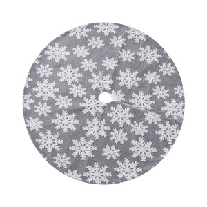 Hong Kong Love Cross-border 1PC Jacquard copo de nieve árbol falda felpa árbol de Navidad Base delantal árbol de Navidad accesorios de soporte - Product Image 3