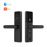 Poignée de porte intelligente biométrique, serrure numérique sans clé, application Wifi, serrure de porte intelligente sans Tuya Ttlock, empreinte digitale