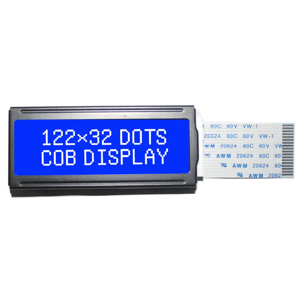 Werkseitig hergestelltes 122x32 Punkte Grafik-LCD-Display COB-Modul STN Weiß auf blauem LCD mit Hintergrund beleuchtung