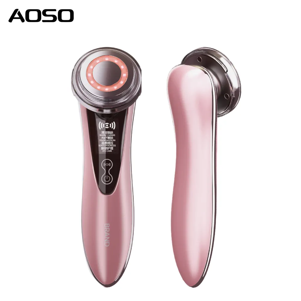 Vẻ đẹp máy vẻ đẹp trên khuôn mặt massager với sưởi ấm màu đỏ và màu xanh ánh sáng xách tay và mini dễ dàng để có mặt massager