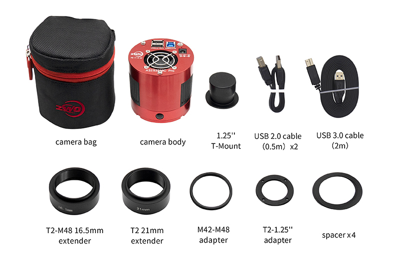 デジタルカメラ ZWO ASI533MC PRO ZWO ASI533MC PRO COOLED COLOR CMOS ASTROPHOTOGRAPHY CAMERA