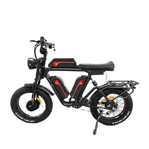 Longo alcance fatbike suspensão completa rápido 70kmh híbrido ebike 66ah bateria tripla 2000w dual motor gordo pneu carga elétrica bicicleta