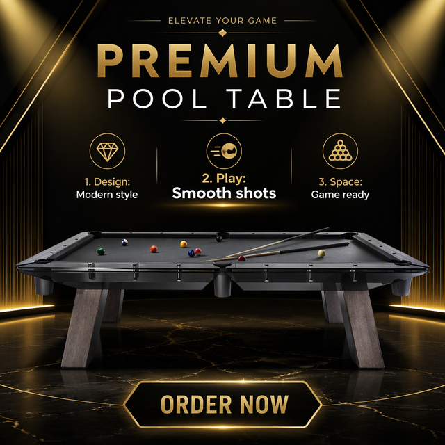 Hot Sale Customized Black Glass Slate Pool Dining Table 7/8/9FT Italian Style Luxury Durable Wood Legs Home Use 8 Ball