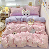 Ensemble de couette 4 pièces pour enfants et adultes, taille double, literie avec fermeture éclair, pliable, pour la maison, l'hôpital, les hôtels, en polyester