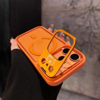 Étui de luxe transparent avec support magnétique pour objectif et recharge sans fil pour iPhone 18 17 16 15 14 13 12 11 Pro Max