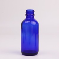 Bouteilles d'huile essentielle en verre à épaulement rond bleu cobalt 10ml 15ml 50ml 100ml avec couvercle pour emballage de récipient cosmétique multi-taille