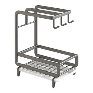 Dishcloth Rack Wall Mounted Sink Storage L Shaped Hanging Draining Rack For Kitchen Towel Sponge Holder - Product Image 5