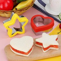 4 pièces Mickey arbre étoile coeur formes pain Sandwich Cutter ensemble de qualité alimentaire Cookie presse moule bricolage enfants cuisson et outils de cuisson