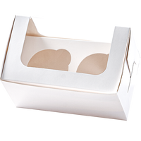Boîte à biscuits en carton ivoire de haute qualité avec fenêtre transparente en PET, boîte à cupcakes de qualité alimentaire, boîte à pâtisserie personnalisée