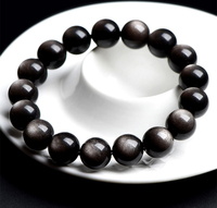 Bracelet en perles de tungstène naturel de qualité 7A à double œil – Bijou unisexe artisanal de style audacieux en pierres précieuses