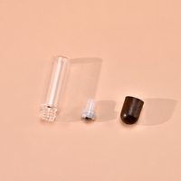 Flacons roll-on miniatures en verre transparent de 1 ml, 2 ml, 3 ml, 5 ml pour sérum, huile essentielle, soins de la peau, cosmétiques, avec bouchon en plastique imitation bois