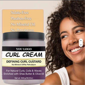 Crème Coiffante Définissante pour Boucles et Revitalisant sans Rinçage 2 en 1 sous Marque Privée pour Boucles Naturelles et Ondulations, Enrichi en Beurre de Karité et Huile d'Olive - Product Image 2